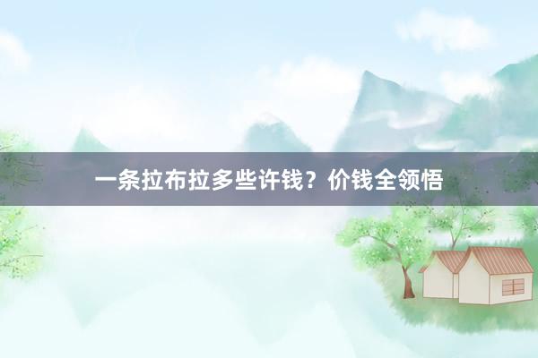 一条拉布拉多些许钱？价钱全领悟