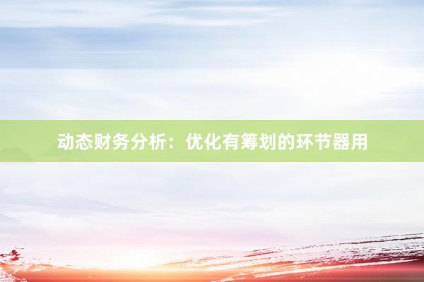 动态财务分析：优化有筹划的环节器用